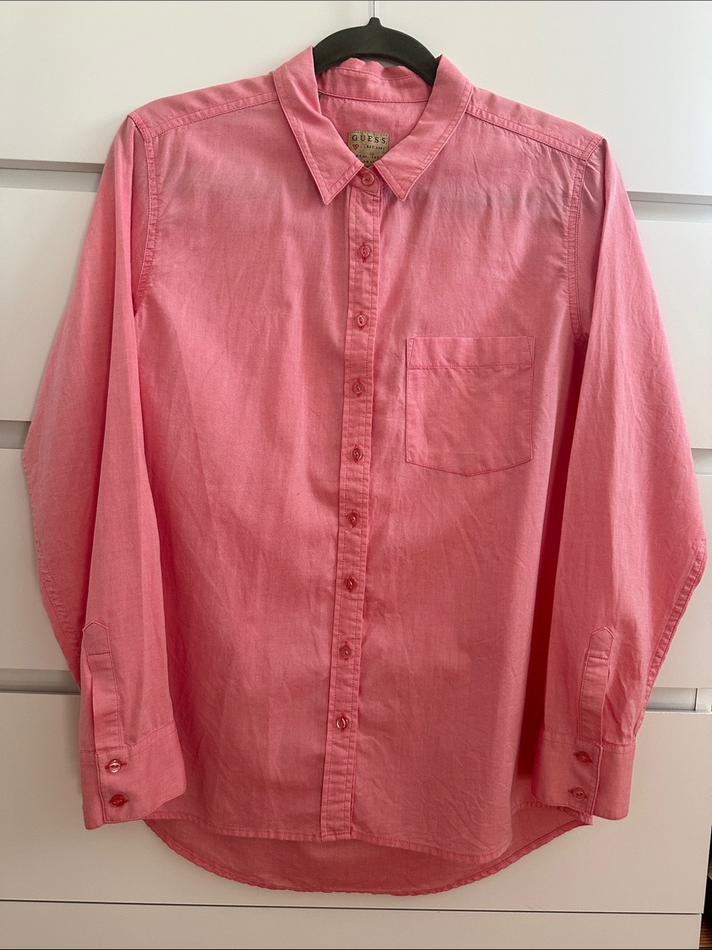 Guess button down long sleeve blouse